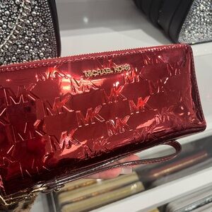 Michael Kors Metallic Cherry Continental Wallet